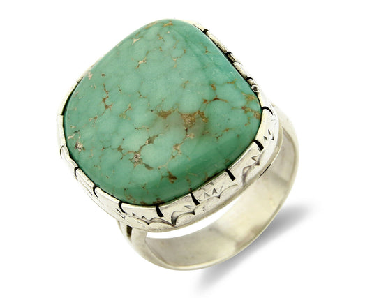 Navajo Turquoise Ring .925 Silver Handmade Signed Wayne Etsitty C.80's