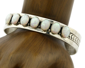 Women's Navajo Opal Bracelet .925 Silver Handmade Cuff C.80's