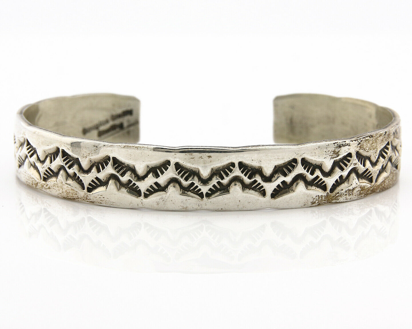 Navajo Bracelet SOLID .925 Silver Handmade Cuff Artist Douglas Etsitty C.80's