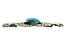 Navajo Handmade Turquoise Pin .925 Sterling Silver Signed Artist PJ Begay C.80's