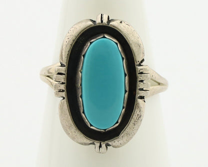 Navajo Ring .925 Silver Manassas Turquoise Native American Artist C.80's