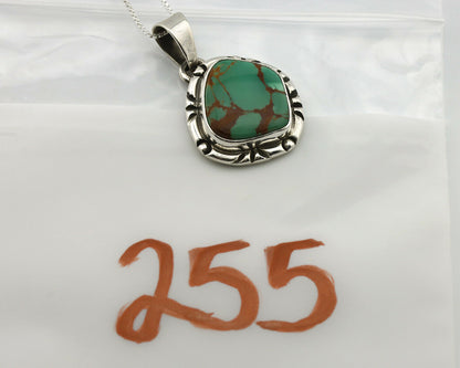 Navajo Pendant .925 Silver Kingman Turquoise Artist Signed Gecko C.80's