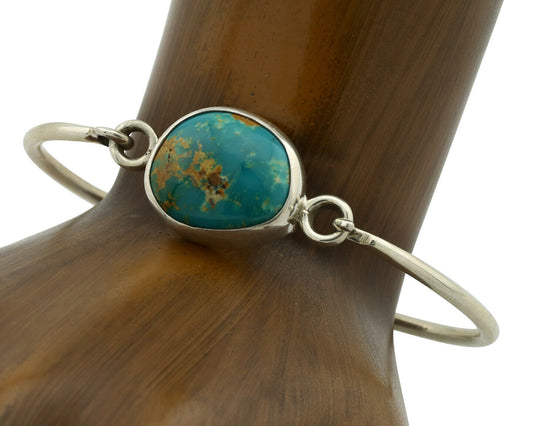 Navajo Bracelet .925 Silver Blue Arizona Turquoise Native American Artist C.90's