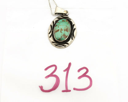 Navajo Necklace .925 Silver Kingman Turquoise Signed C Montoya C.1980's