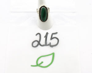 Navajo Ring 925 Silver Natural Malachite Artist Signed William Denetdale C.80's