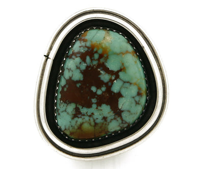 Navajo Turquoise Ring .925 Silver Turquoise Handmade Shadow Box