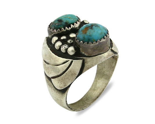 Navajo Ring .925 Silver Turquoise Mountain Artist Native American C.80's