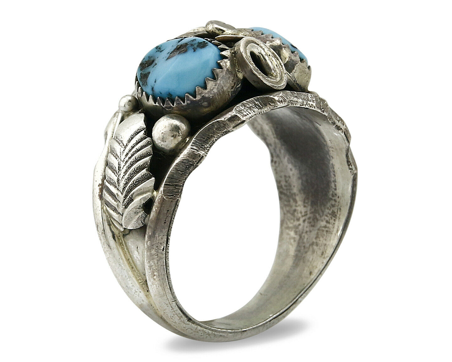 Zuni Ring .925 SOLID Silver Sleeping Beauty Turquoise Max Calabaza C.1980's