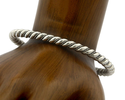 Navajo Bracelet .925 SOLID Silver Handmade Artist Tahe Circa Late 1980's