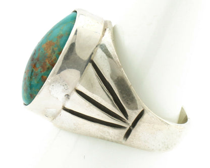 Navajo Ring .925 Silver Turquoise Mountain Native American Artist C.80's