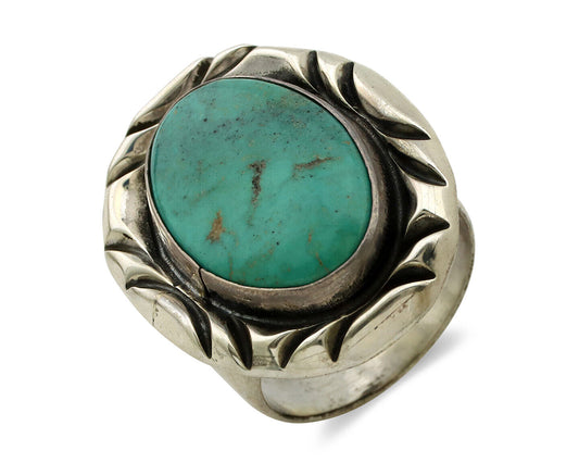 Navajo Ring 925 Silver Turquoise Mountain Artist Signed C Montoya C.80's