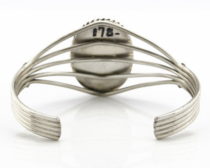 Women's Navajo Bracelet .925 Silver Natural Mined Malachite Native American C90s