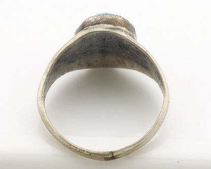 Zuni Ring .925 Silver Natural Blue Turquoise Native American Artist C.1980's