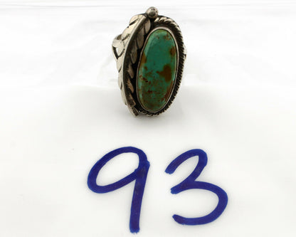 Navajo Ring .925 Silver Arizona Turquoise Signed Apache Manufacturing C80s