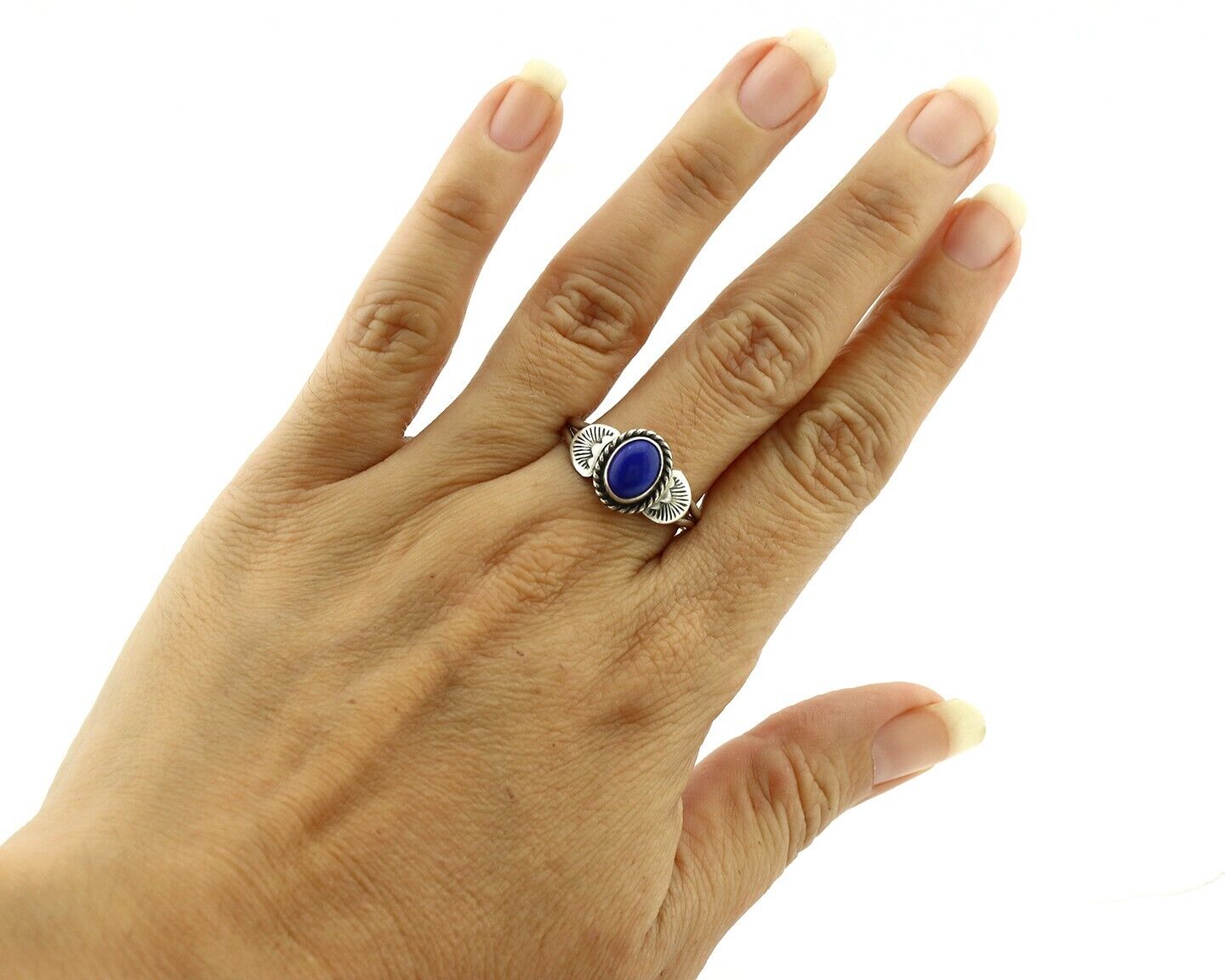 Navajo Ring 925 Silver Natural Royal Blue Lapis Lazuli Native Artist C.80's