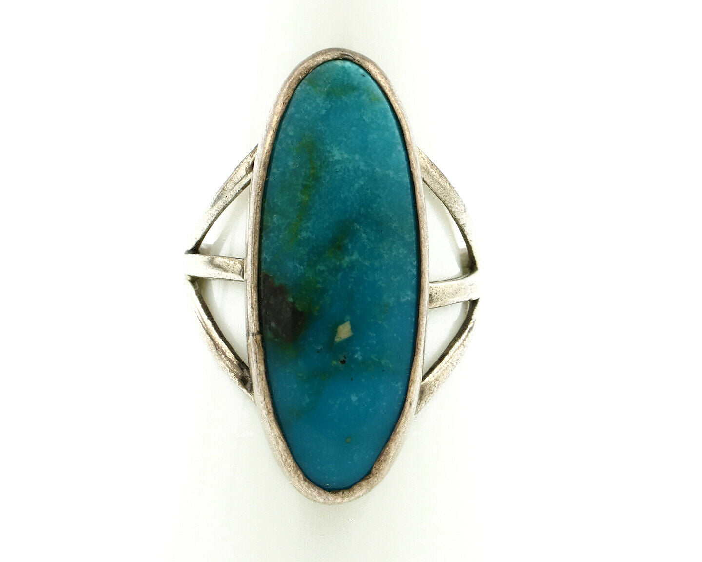 Navajo Ring .925 Silver Nevada Turquoise Native American Artist C.80's