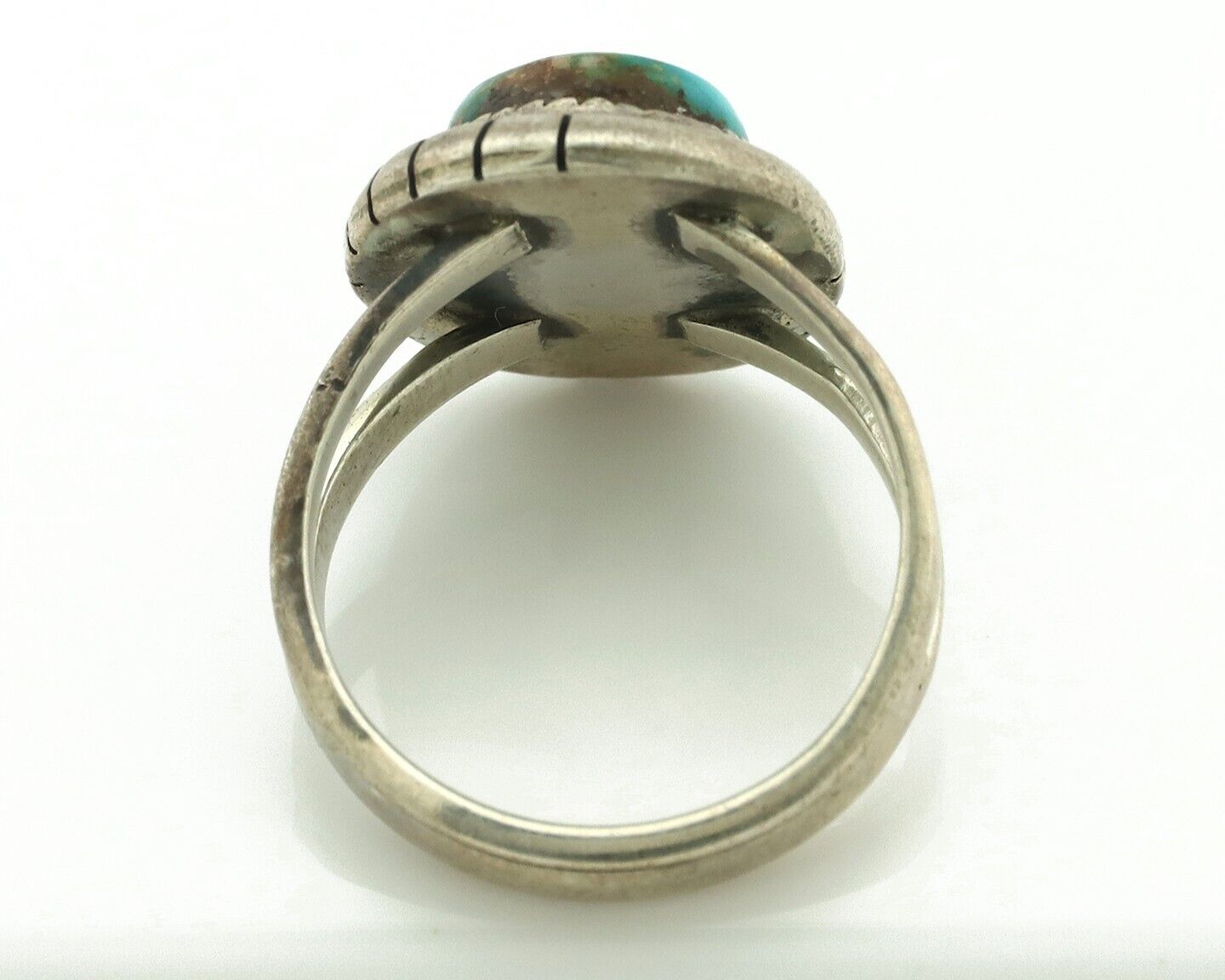 Navajo Ring 925 Silver Blue Turquoise Native American Artist C.80's