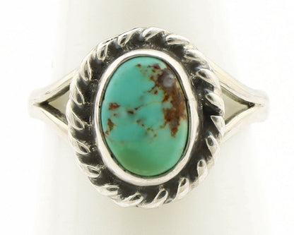 Navajo Ring .925 Silver Kingman Turquoise Artist Signed Gecko C.90's