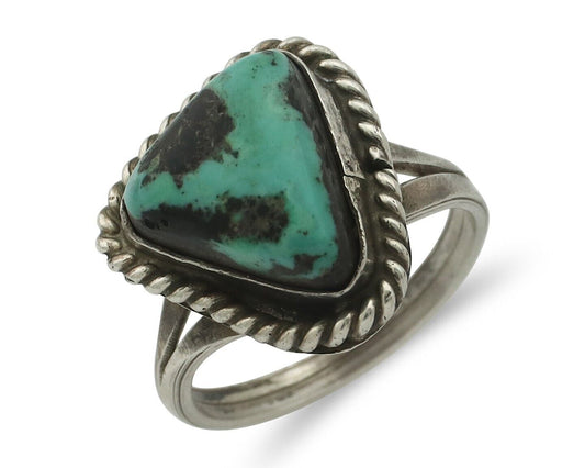 Navajo Handmade Ring .925 Silver Southwest Turquoise Native Artist C.80's