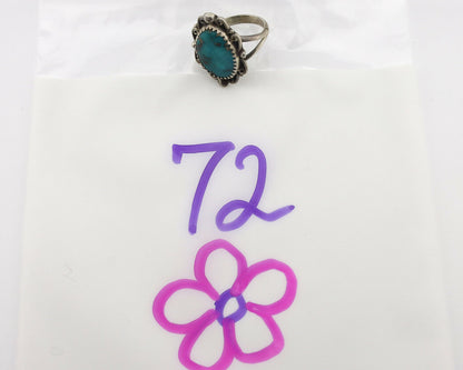 Navajo Ring .925 Silver Morenci Turquoise Artist Billy Eagle C.80's