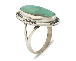 Navajo Ring .925 Silver Kingman Turquoise Native Artist Signed C.80's