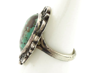 Navajo Ring 925 Silver Natural Turquoise Native American Artist C.1980's