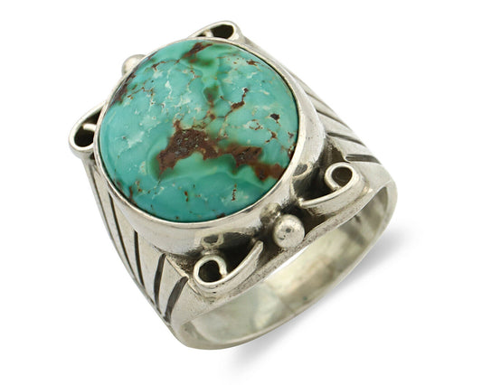 Navajo Ring .925 Silver Royston Turquoise Native American Artist C.80's