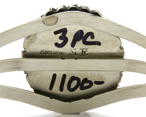 Navajo Bracelet .925 Silver Turquoise Mountain Signed NE C.80's