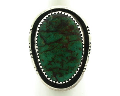 Navajo Ring 925 Silver Crescent Valley Turquoise Native American Artist C.1980's