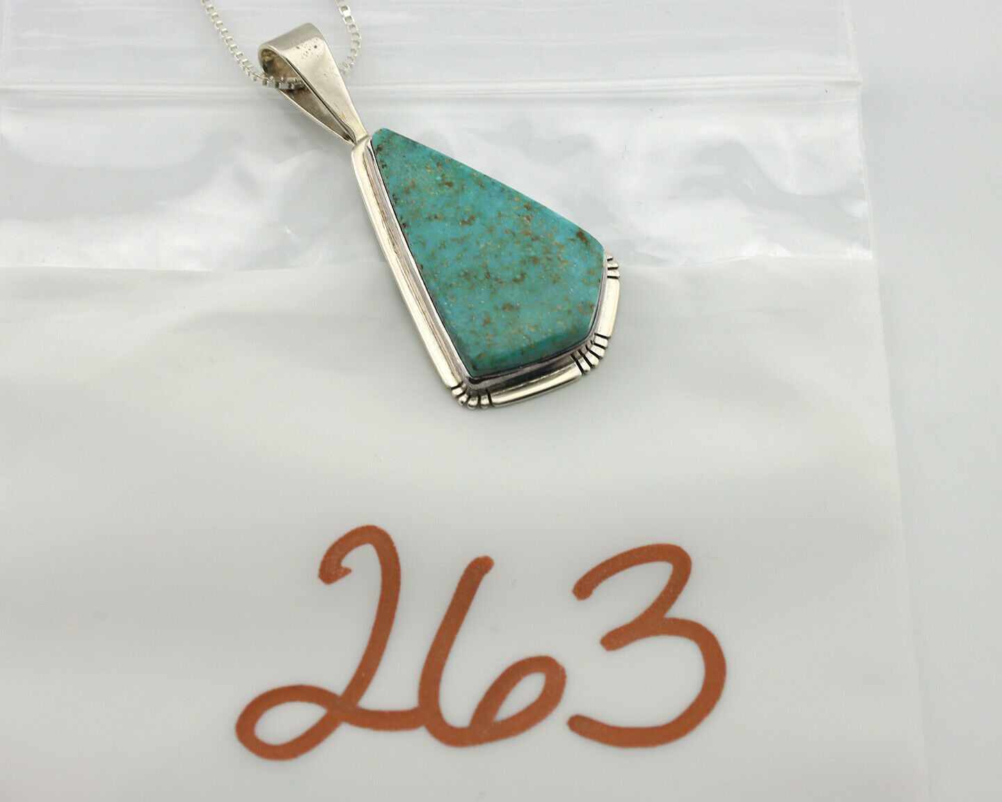 Navajo Pendant .925 Silver Blue Turquoise Artist Signed Douglas Zachary C.80's