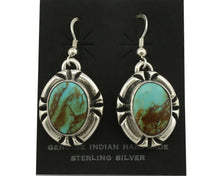 Navajo Earrings .925 Silver Kingman Turquoise Native American Artist C.80's