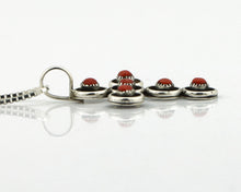 Zuni Handmade Cross Necklace 925 Silver Red Coral Native American Artist C.80's
