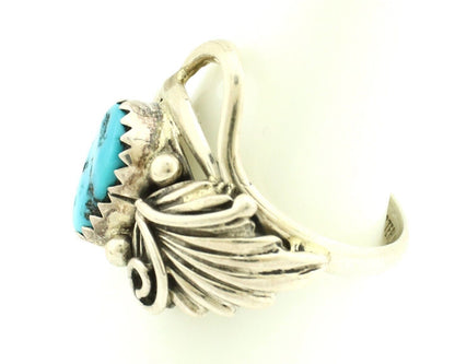 Navajo Ring .925 Silver Sleeping Beauty Turquoise Native Artist C.80's