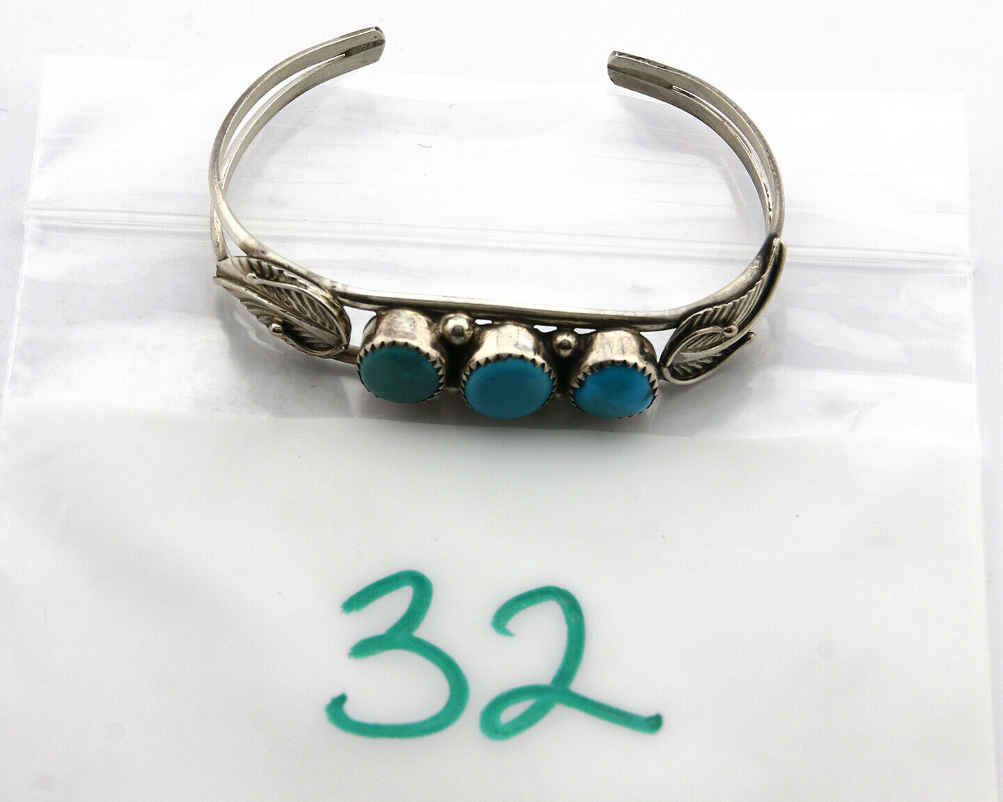 Navajo Bracelet .925 Silver Turquoise Mountain Signed RKFE C.80's