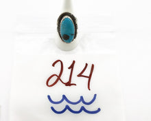 Navajo Ring 925 Silver Morenci Turquoise Native American Artist C.80's