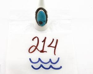 Navajo Ring 925 Silver Morenci Turquoise Native American Artist C.80's