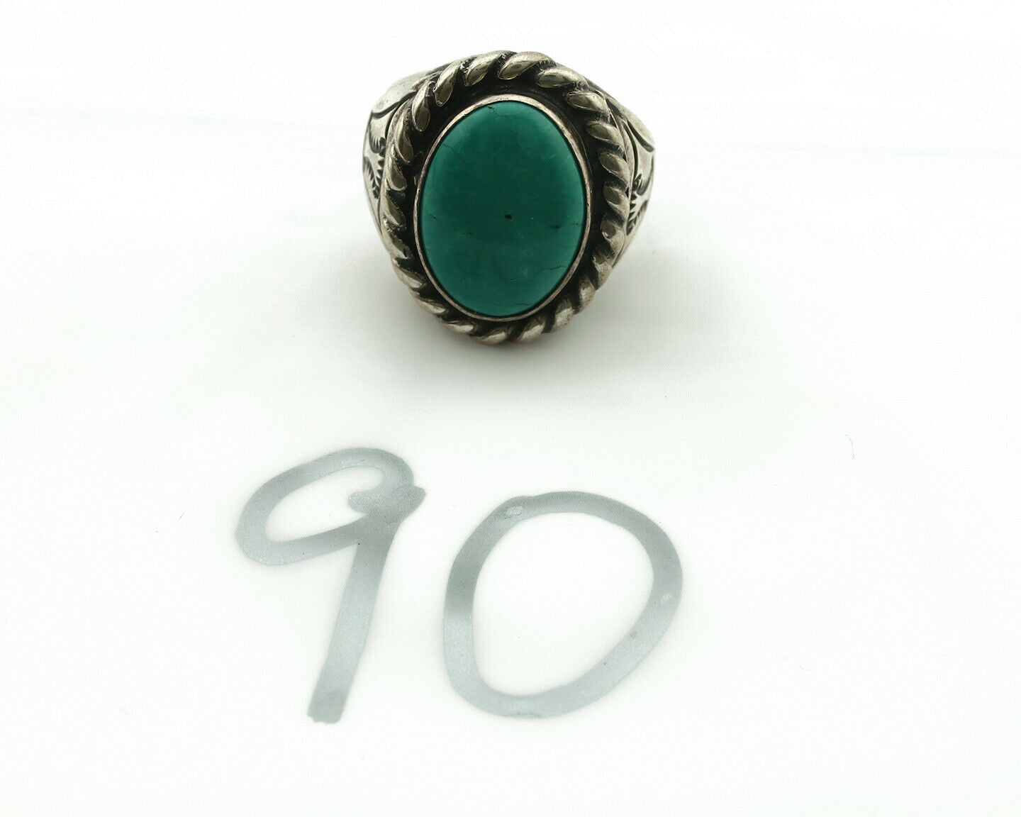 Navajo Ring .925 Silver Blue Green Turquoise Artist Apache Mfg C.80's