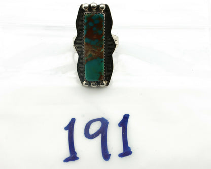 Navajo Ring .925 Silver Natural Aqua Turquoise Signed B C.80's