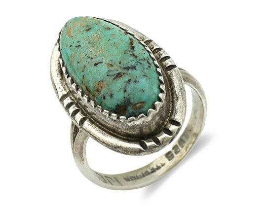 Navajo Ring .925 Silver Arizona Turquoise Native American Artist Handmade C.80's