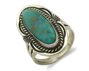 Navajo Ring 925 Silver Southwest Blue Turquoise Artist Signed Begay C.80's