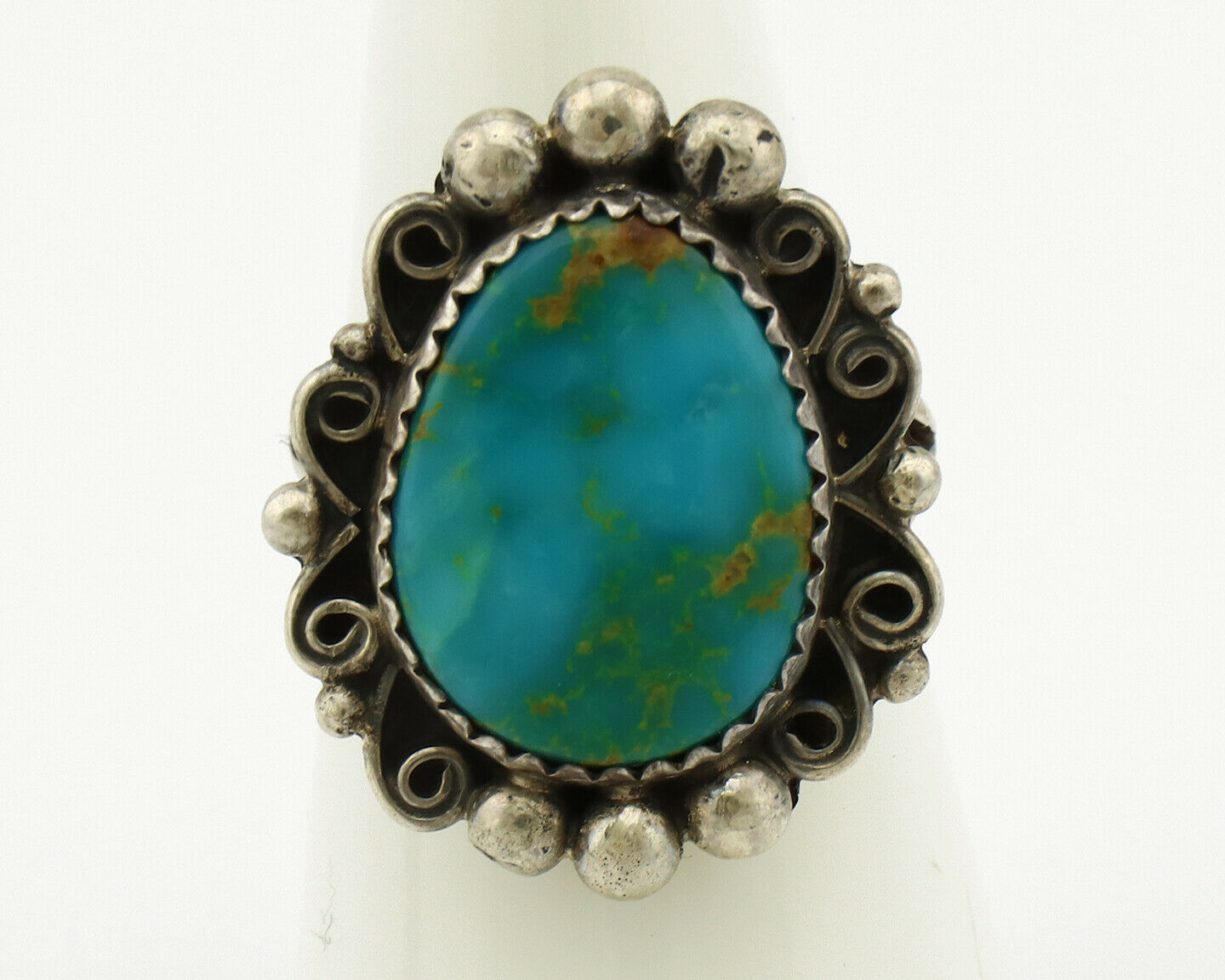 Navajo Ring .925 Silver Royston Turquoise Artist Signed Talhat C.90's