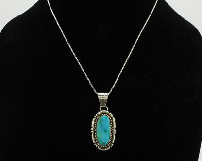 Navajo Necklace .925 Silver Kingman Turquoise Artist JP C.80's