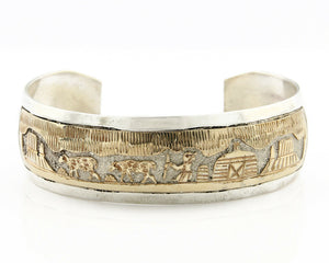 Navajo Bracelet .925 Silver & 12k Gold Filled Signed Artist Tom & Sylvia Kee