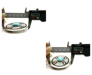 Navajo Belt Buckle .925 Silver Turquoise Signed Artist Benson Boyd Cuff C.80's