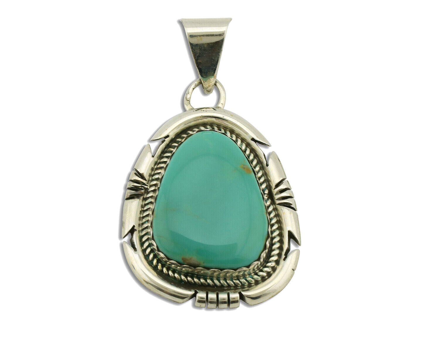 Navajo Necklace .925 Silver Arizona Turquoise Signed Jon McCray C.1980's