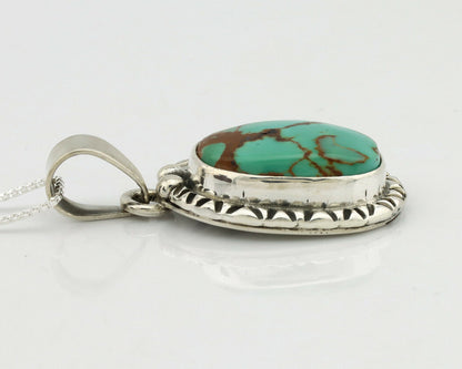 Navajo Necklace .925 Silver Kingman Turquoise Signed Gecko C.1980's