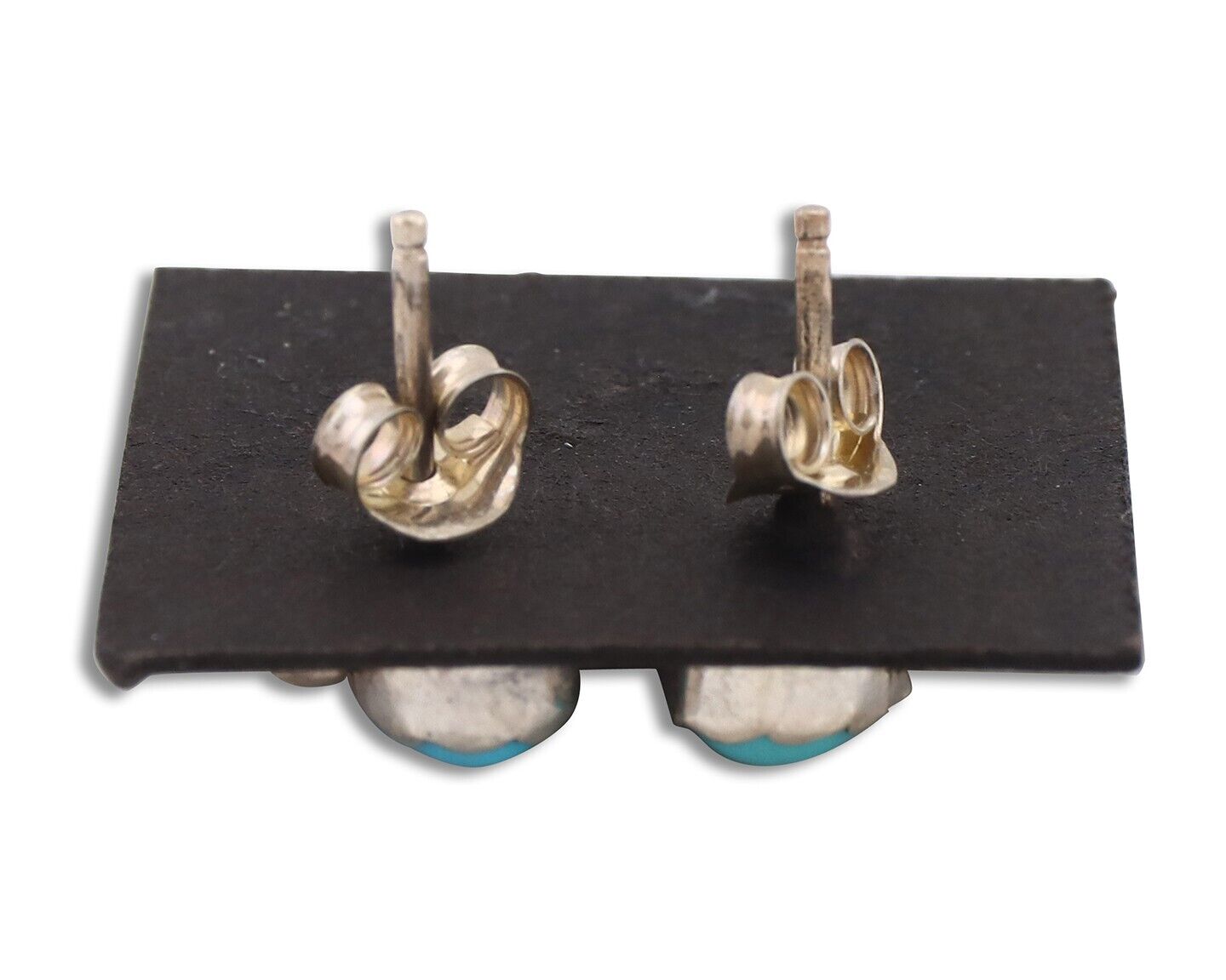 Navajo Earrings 925 Silver Natural Blue Turquoise Native American Artist C.90's