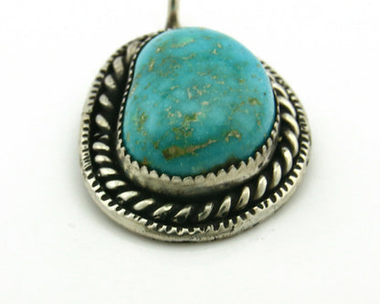 Navajo Pendant .925 Silver Kingman Turquoise Signed Artist Yazzie C.80's