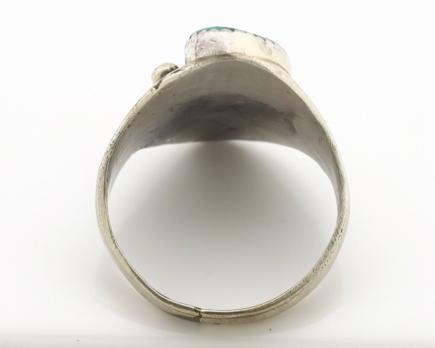 Zuni Ring .925 Silver Natural Turquoise & Coral Native American Artist C.1980's