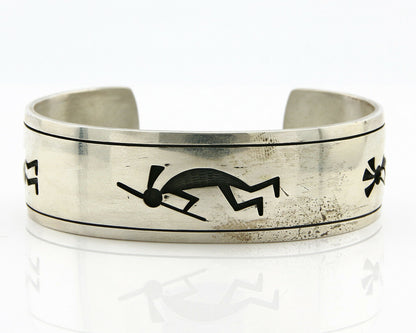Hopi Bracelet .925 Silver Signed Artist Nathan Fred Jr 1980's